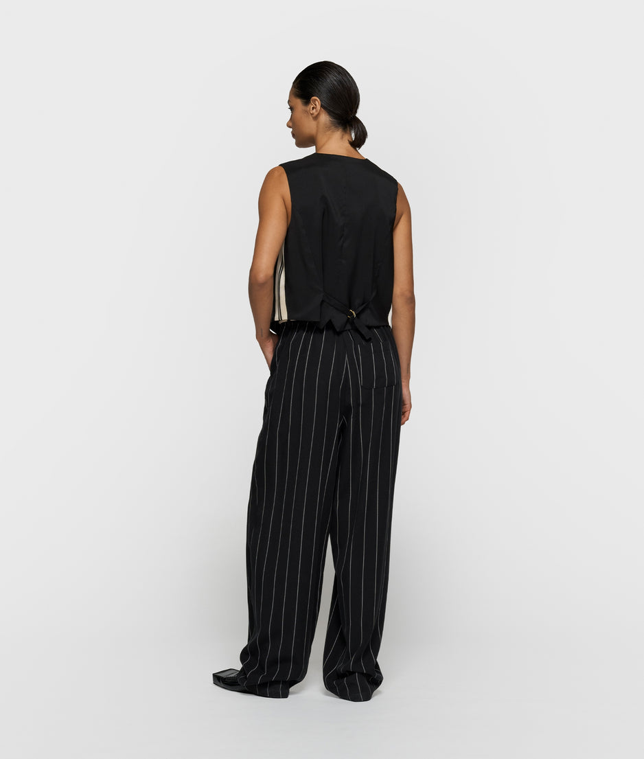 gilet pinstripe | black