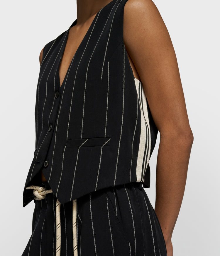 gilet pinstripe | black