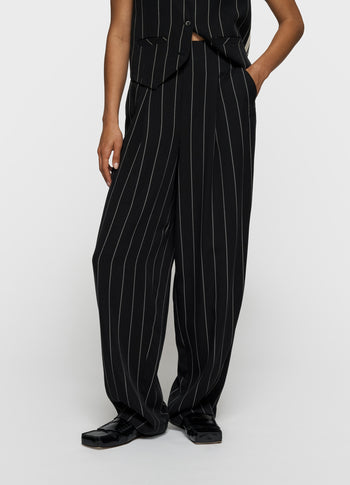 pants pinstripe | black