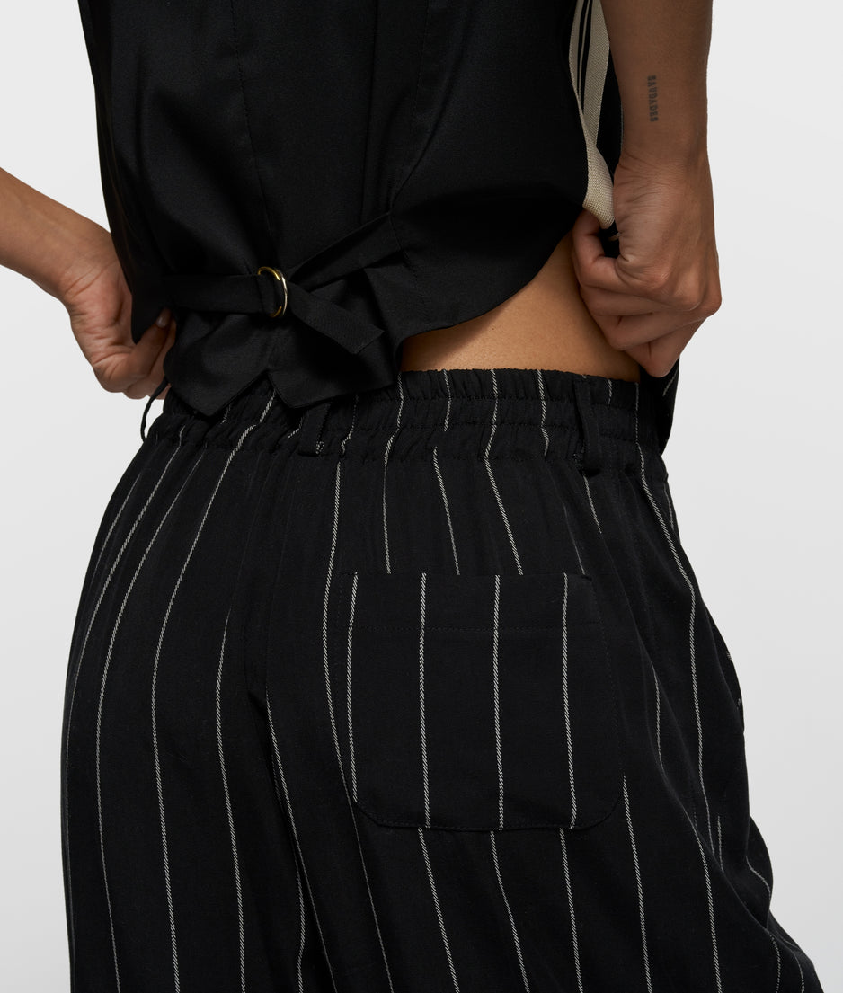 pants pinstripe | black
