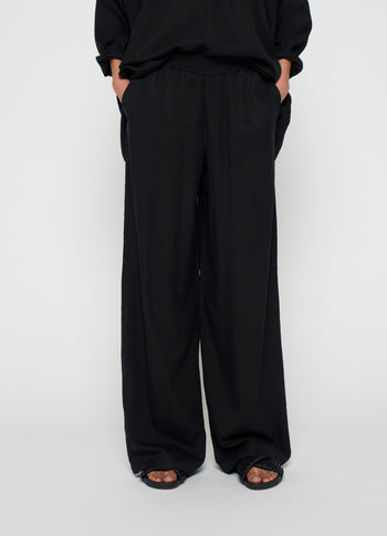 flowy woven pants | black