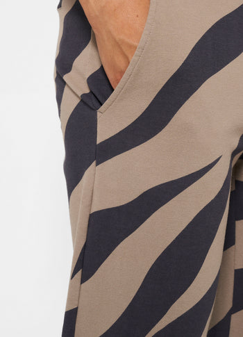 cropped jogger zebra | warm taupe