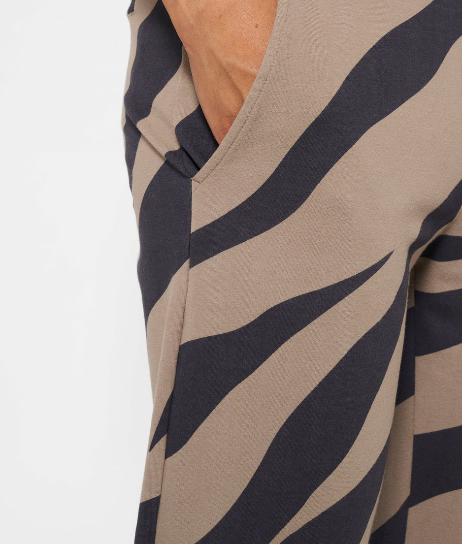 cropped jogger zebra | warm taupe