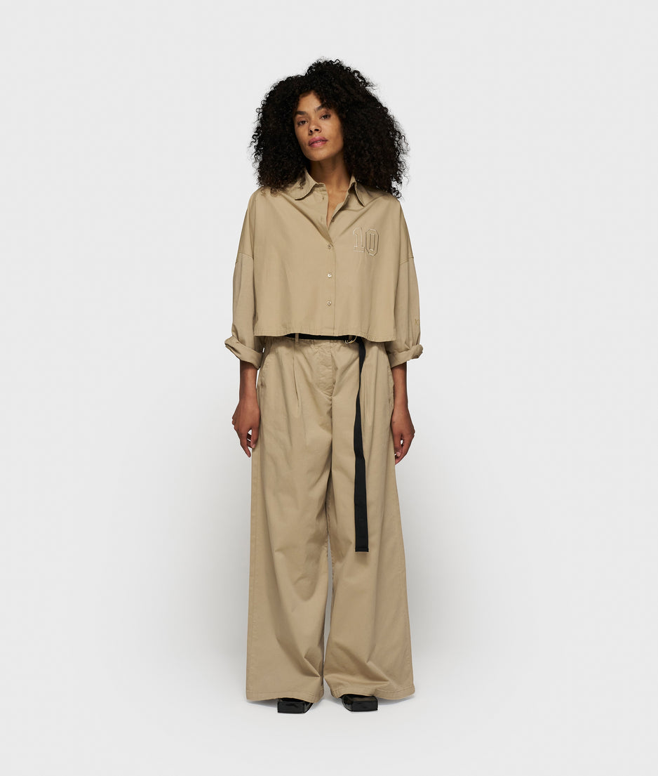 oversized cropped shirt | earth