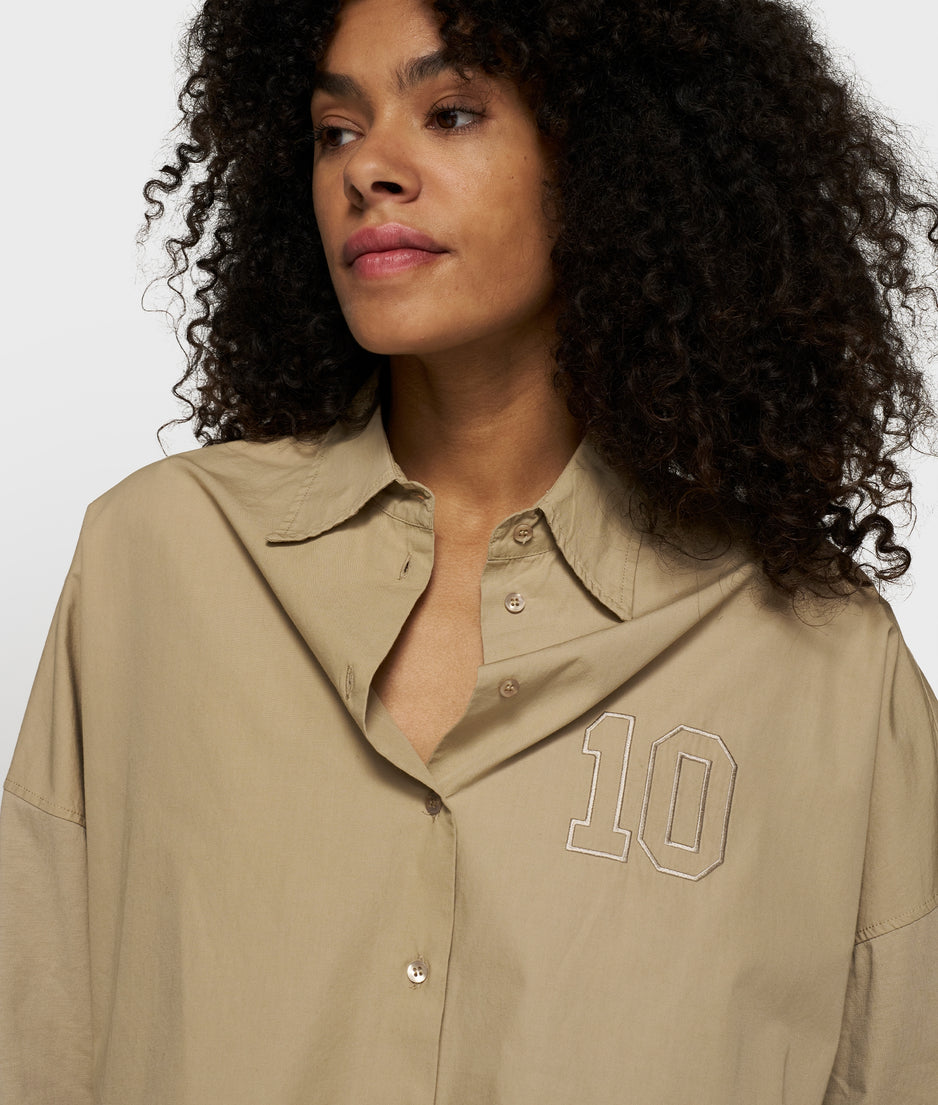 oversized cropped shirt | earth