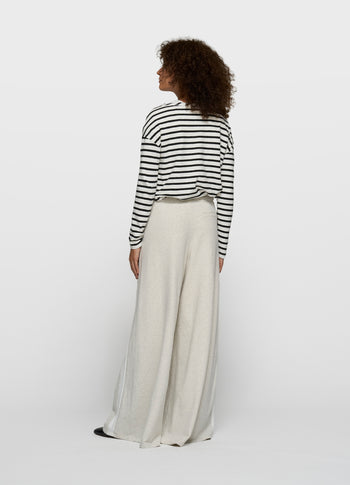 long sleeve tee stripes | ecru/black