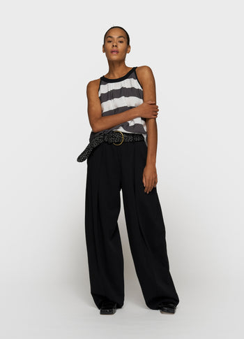 halter top stripes | white/brownish grey