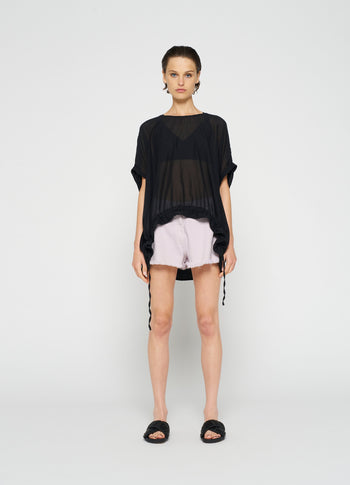 shortsleeve blouse voile | black