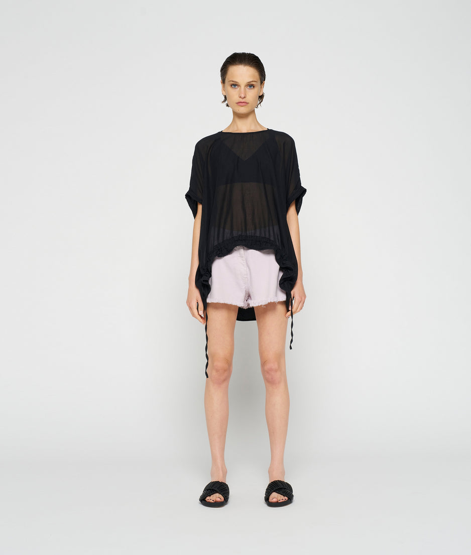 shortsleeve blouse voile | black