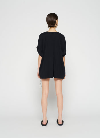 shortsleeve blouse voile | black