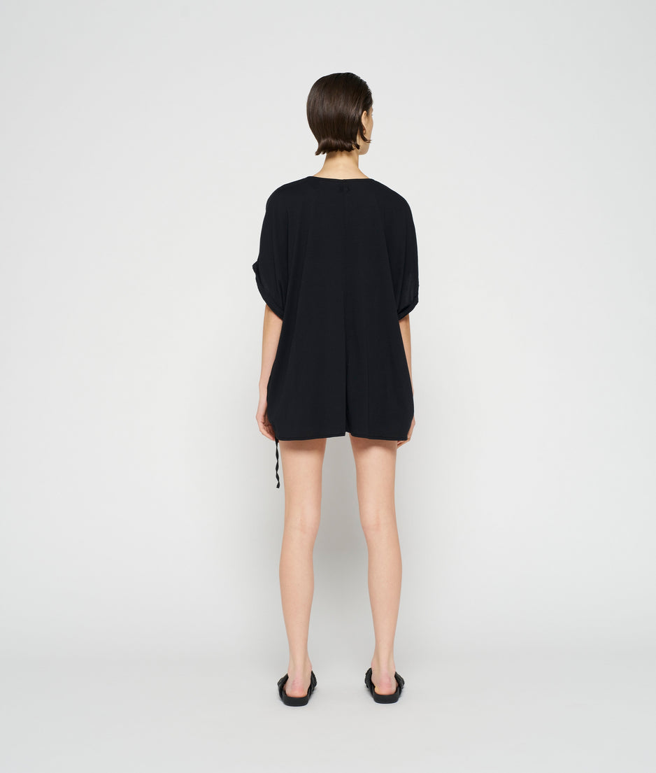 shortsleeve blouse voile | black