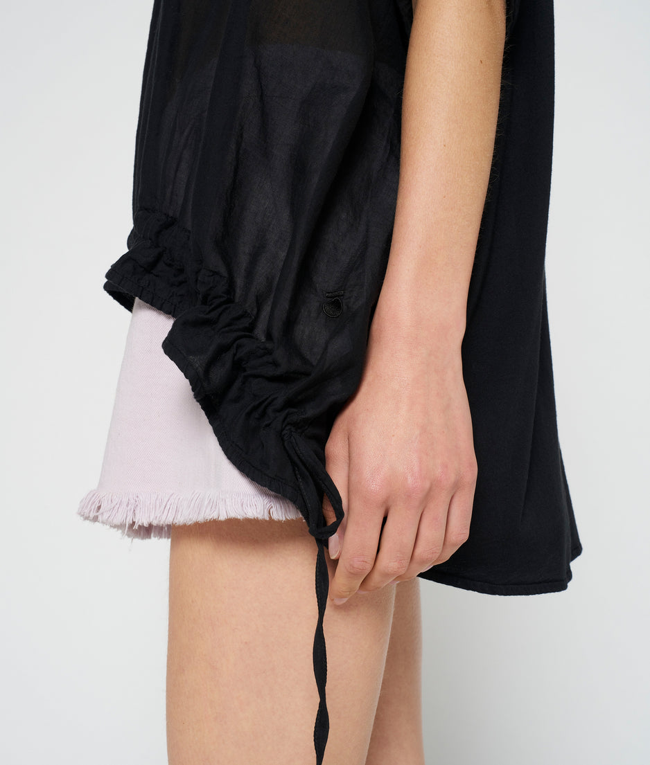 shortsleeve blouse voile | black