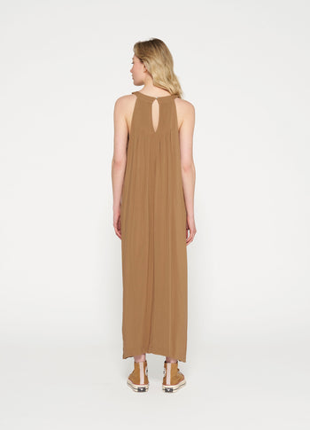smoking dress | cedar brown