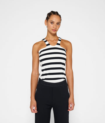 sporty wrapper stripes | ecru/black