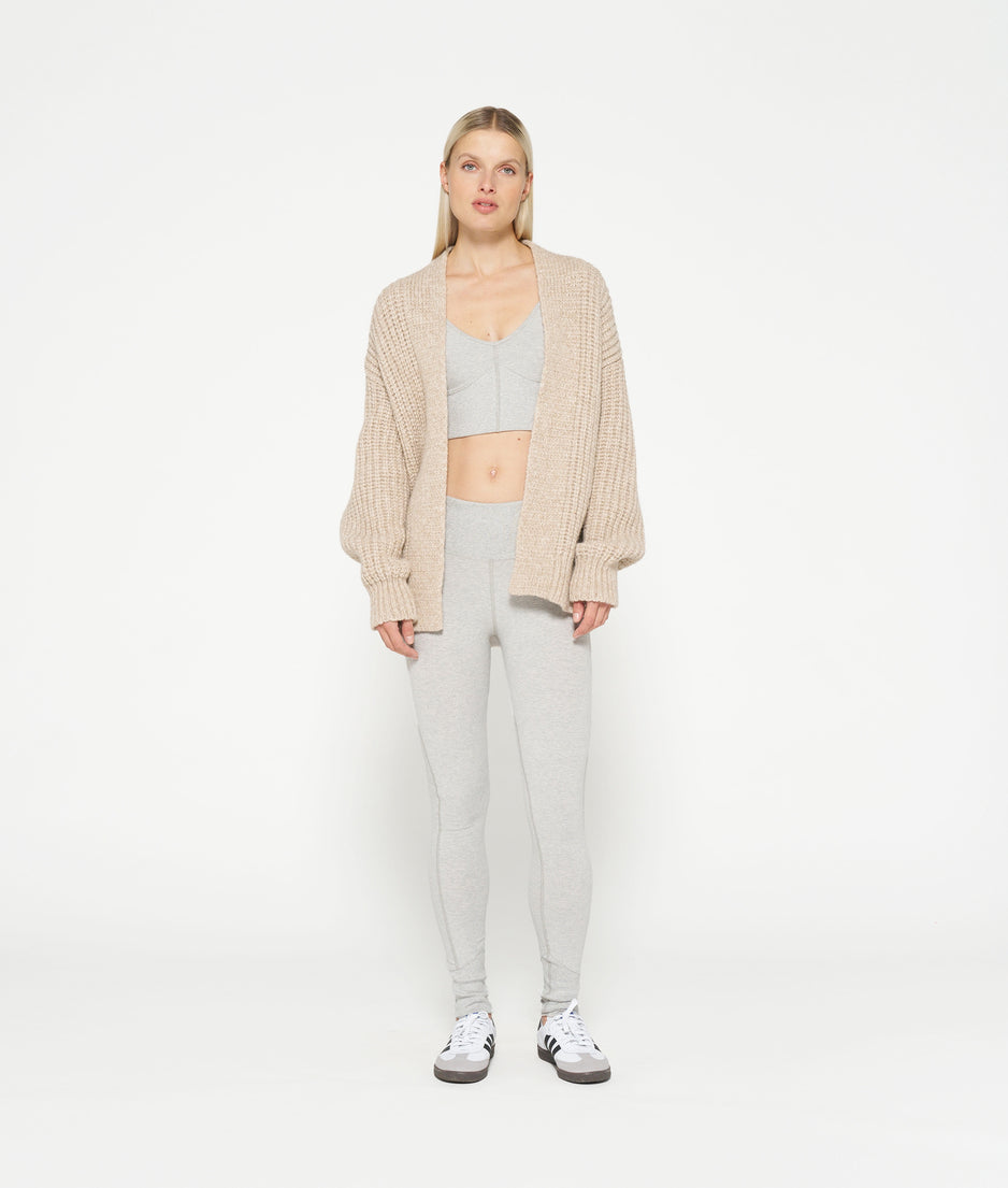 chunky knit cardigan | sepia melee
