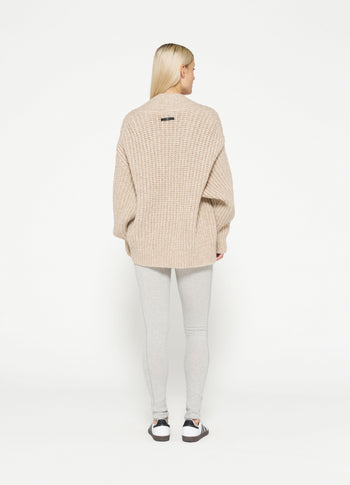 chunky knit cardigan | sepia melee
