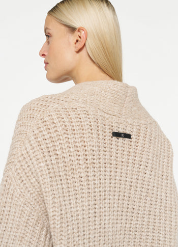 chunky knit cardigan | sepia melee