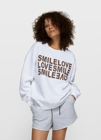 statement sweater smile | white