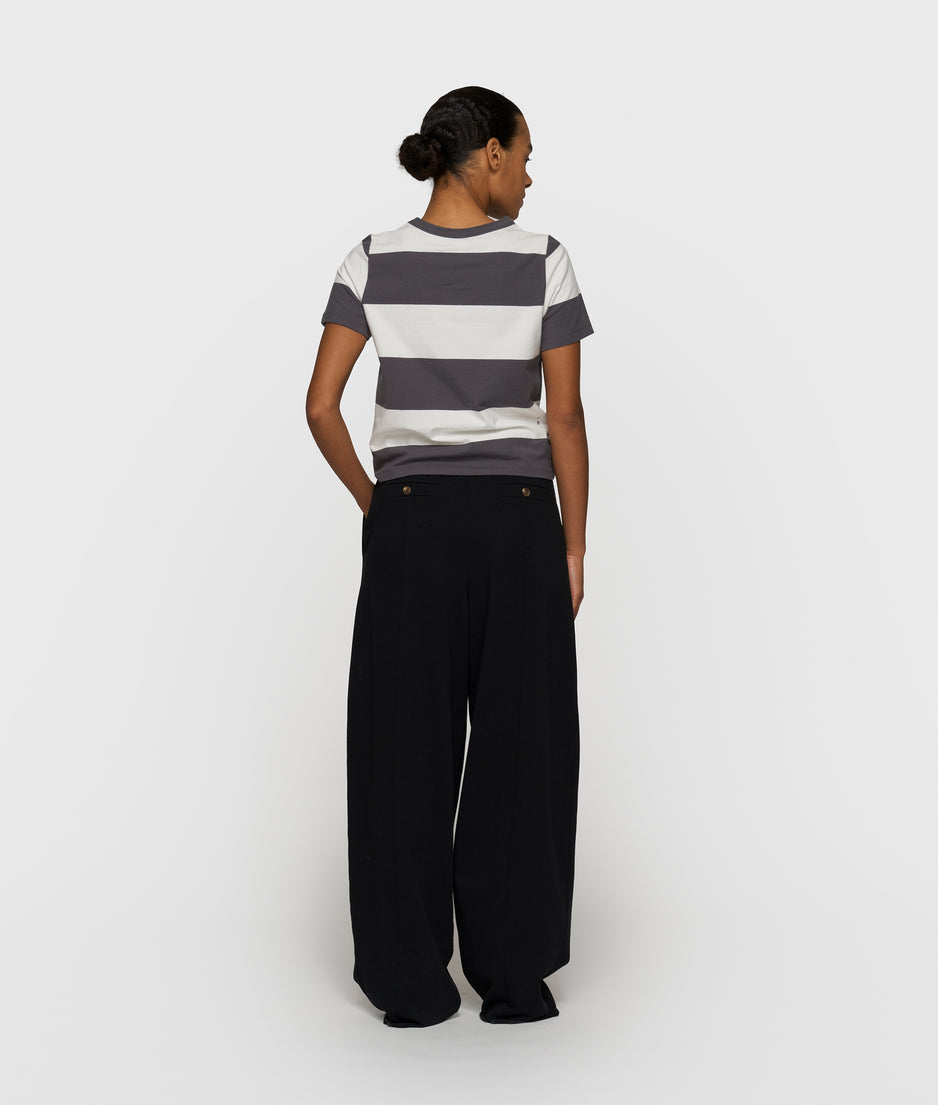 petite tee stripes | white/brownish grey