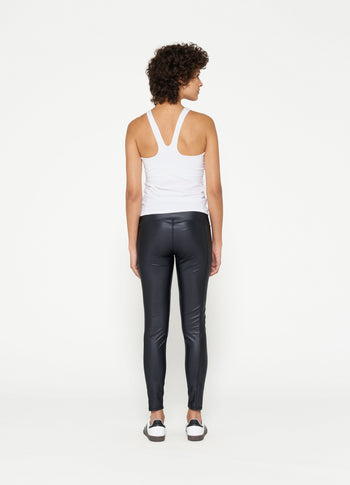shiny yoga leggings | black