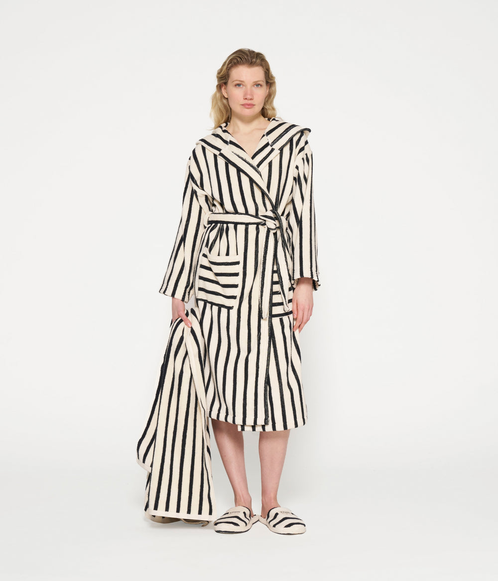 bathrobe stripes | ecru/black