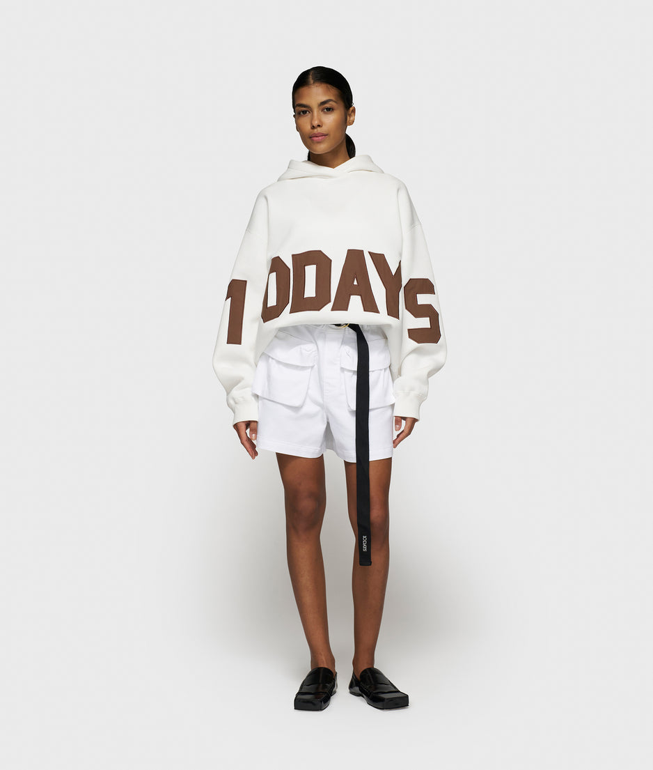 statement logo hoodie | ecru
