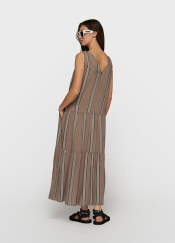 flowy maxi dress stripes | moonrock