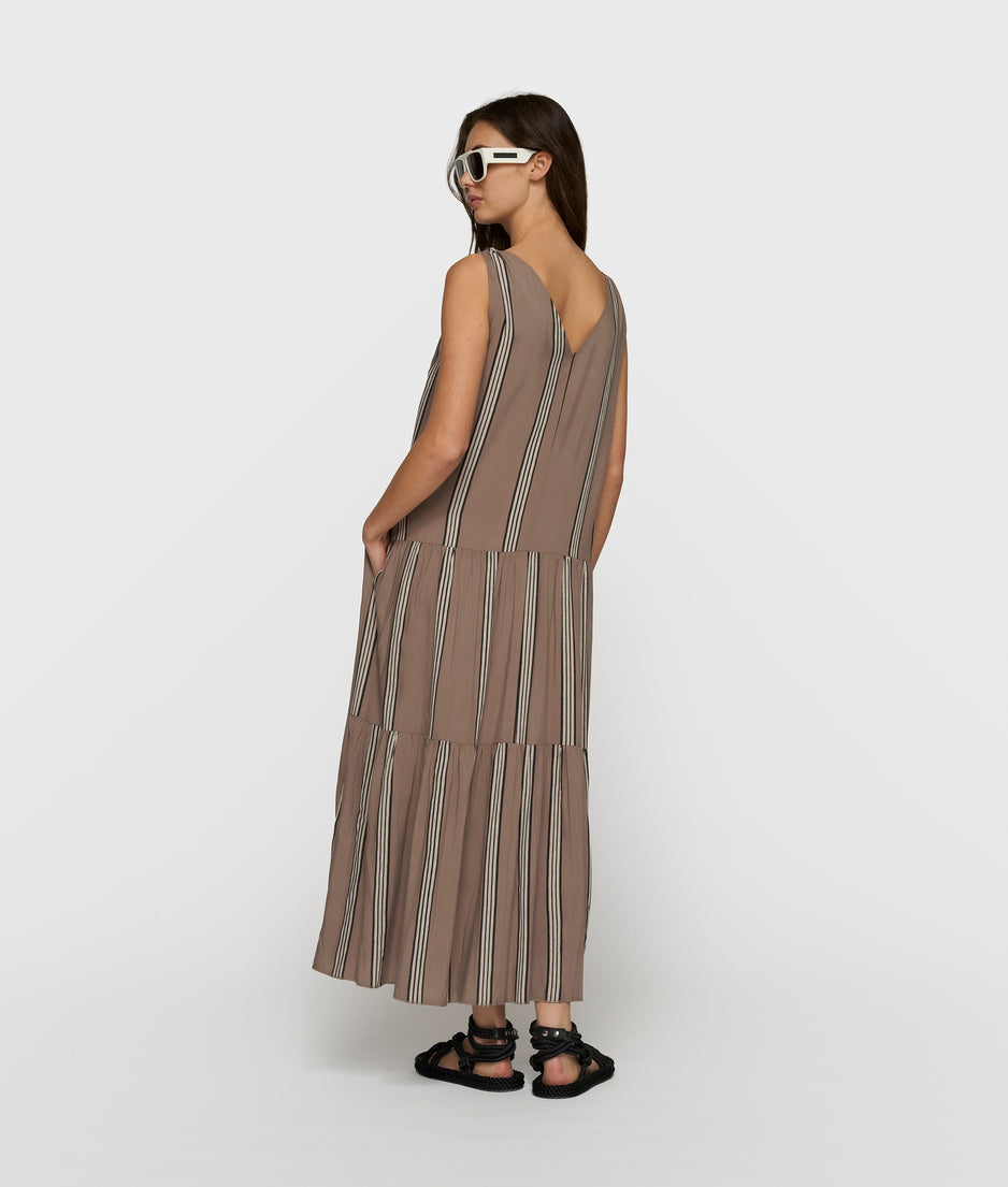 flowy maxi dress stripes | moonrock