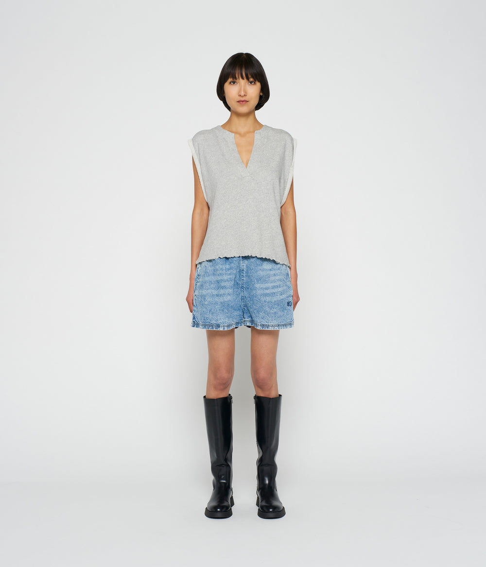 flowy shorts | blue denim