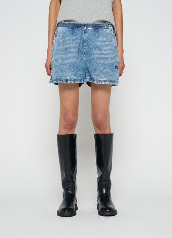 flowy shorts | blue denim