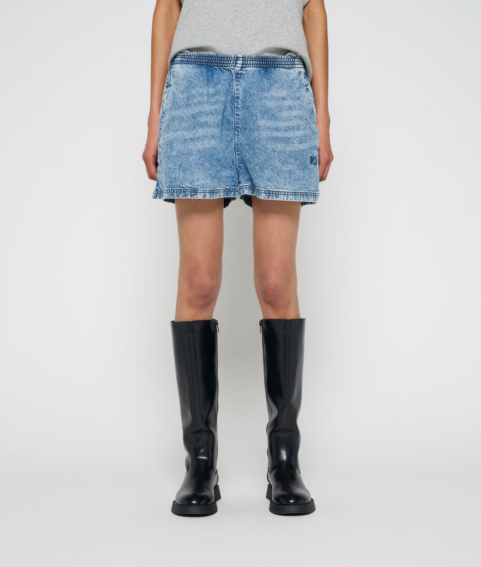 flowy shorts | blue denim