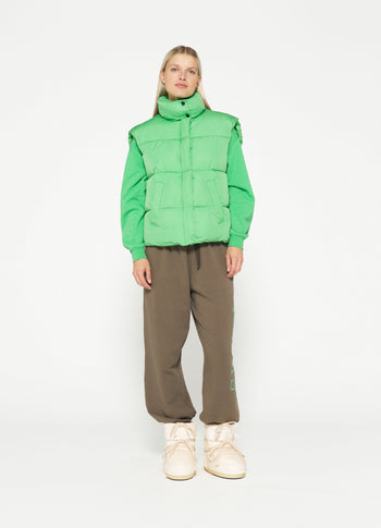 padded vest | apple green