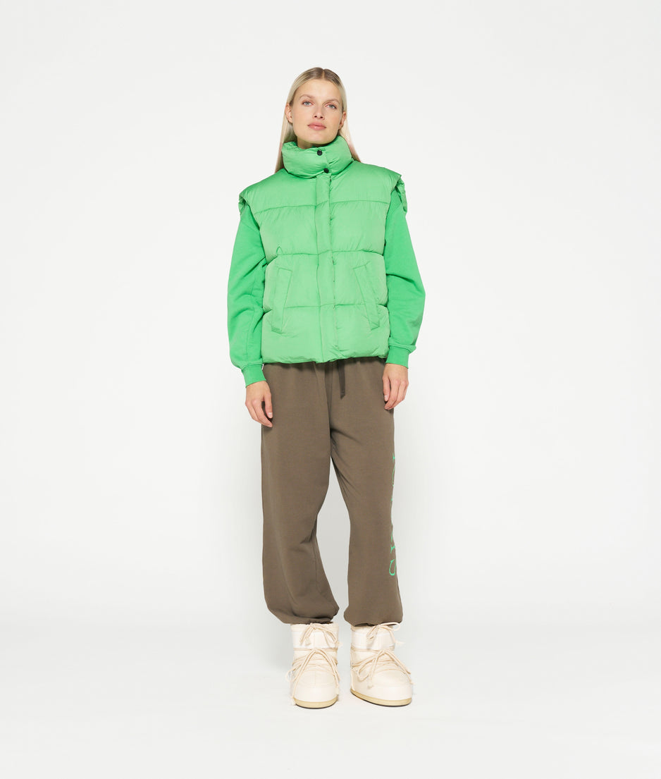 padded vest | apple green