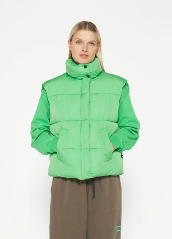 padded vest | apple green