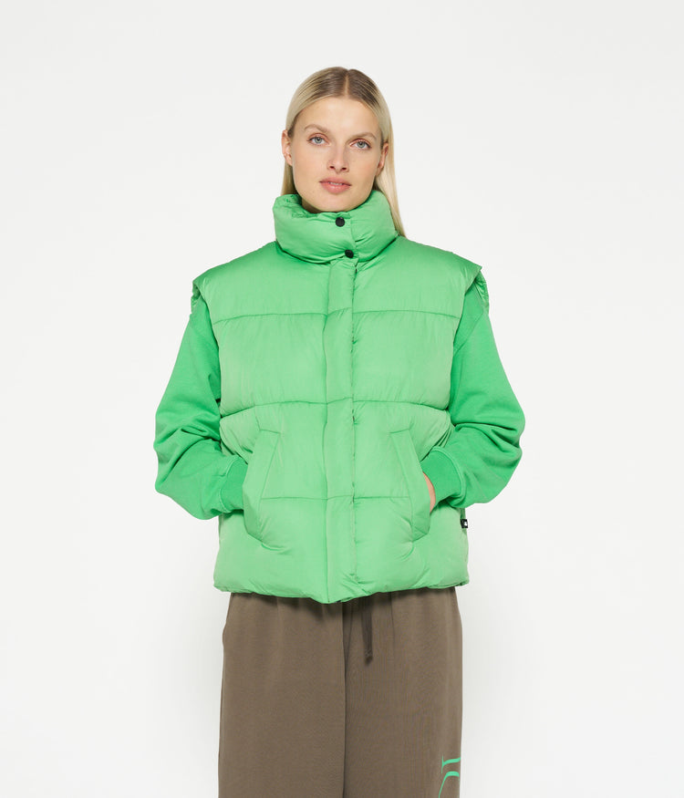 padded vest | apple green