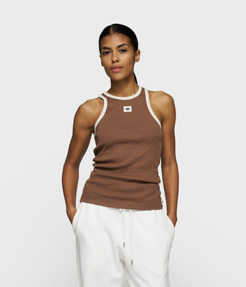 tank top rib contrast | truffle