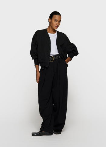 poplin bomber | black