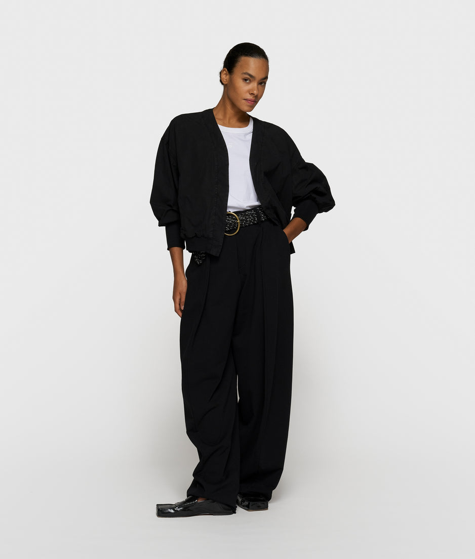 poplin bomber | black