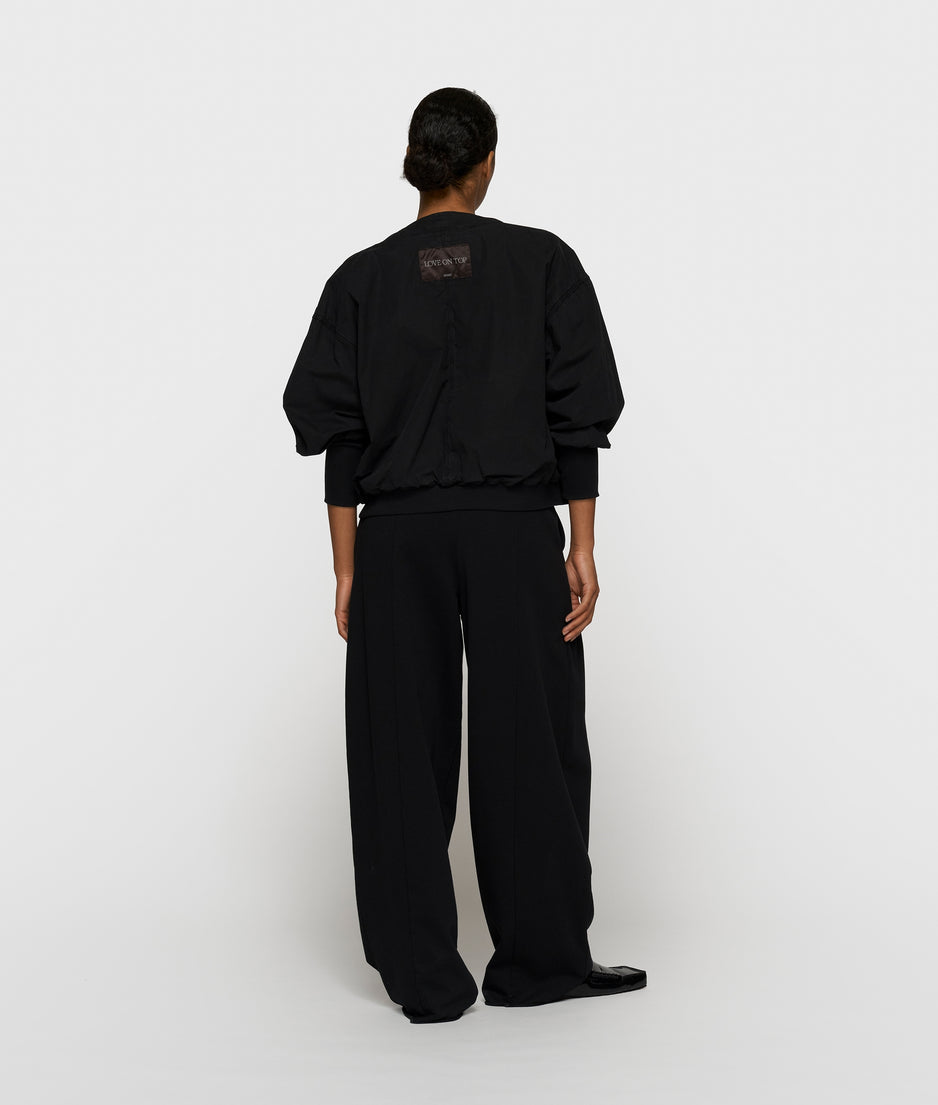 poplin bomber | black