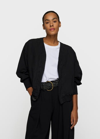 poplin bomber | black