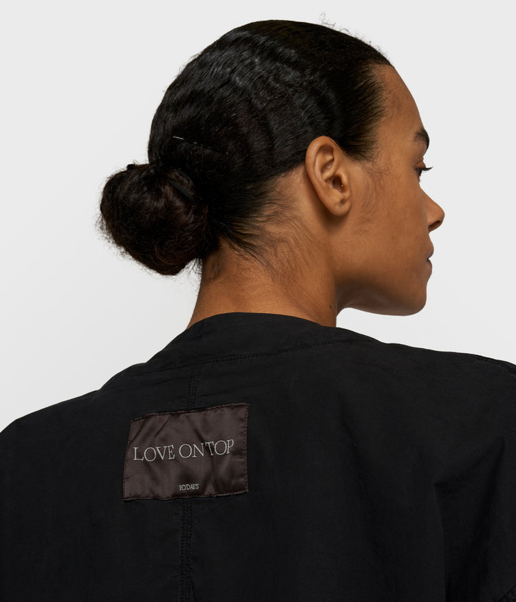 poplin bomber | black