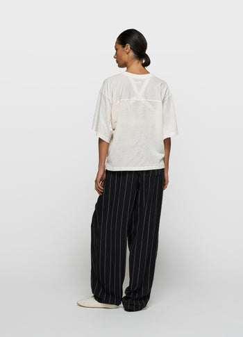 mesh baseball tee | ecru