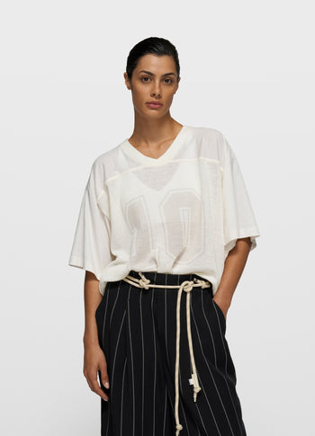 mesh baseball tee | ecru