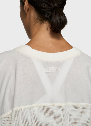 mesh baseball tee | ecru