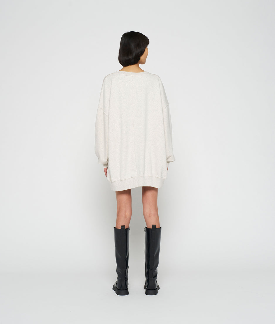 oversized statement sweater | soft white melee