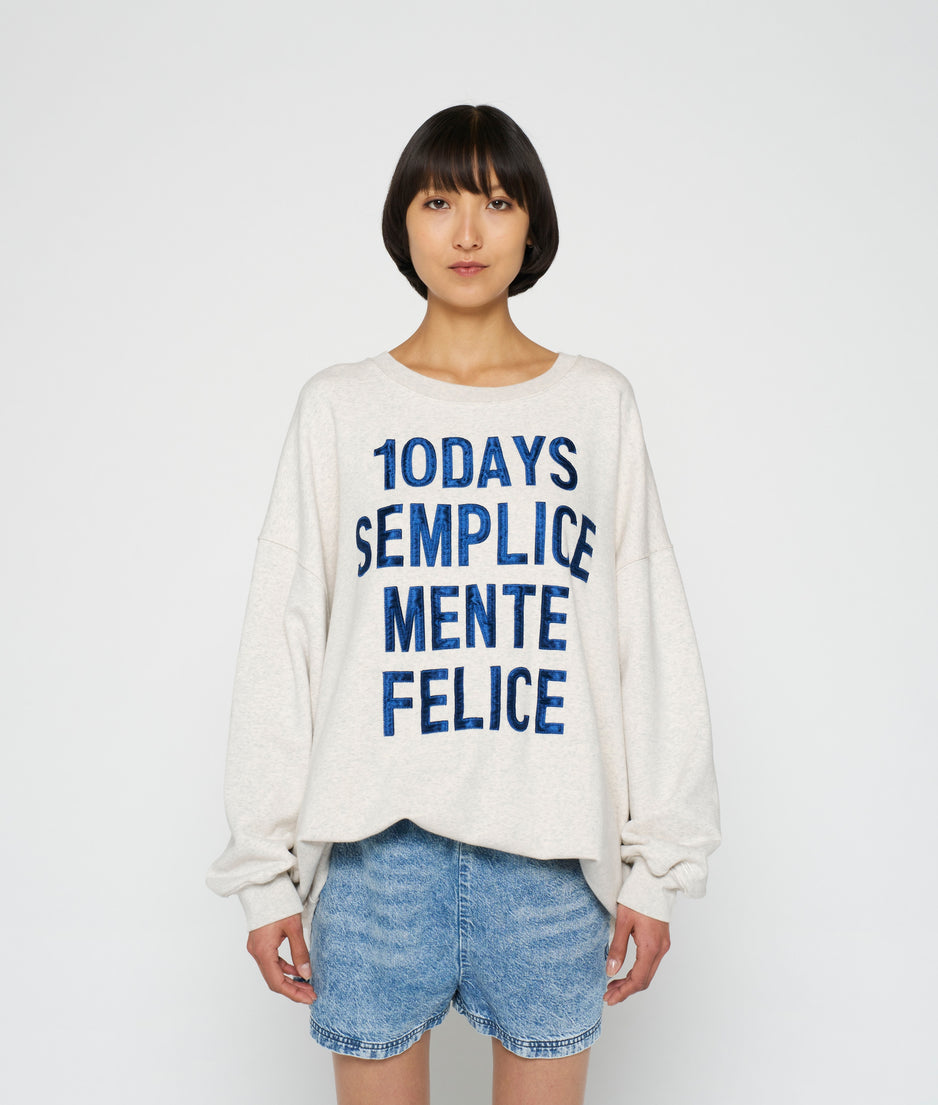 oversized statement sweater | soft white melee