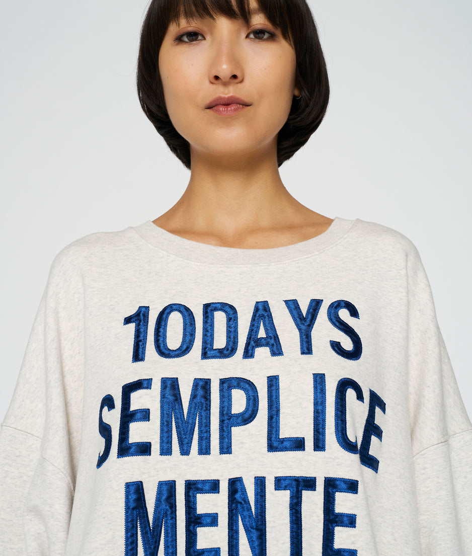 oversized statement sweater | soft white melee
