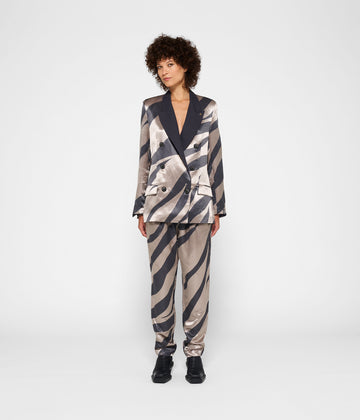 satin blazer zebra | warm taupe