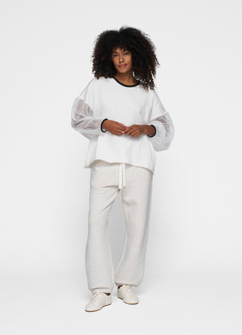 soft sweater tulle sleeves | ecru