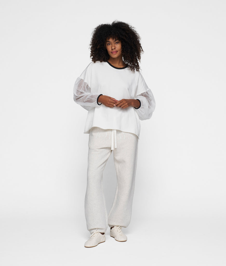 soft sweater tulle sleeves | ecru